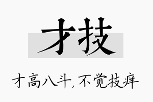 才技名字的寓意及含义