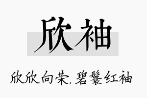 欣袖名字的寓意及含义