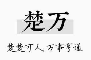 楚万名字的寓意及含义