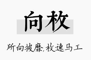 向枚名字的寓意及含义