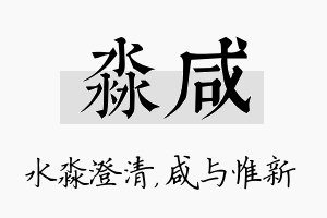 淼咸名字的寓意及含义