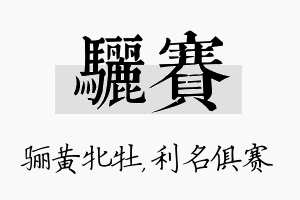 骊赛名字的寓意及含义