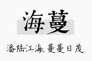 海蔓名字的寓意及含义