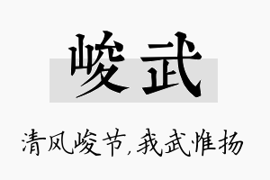 峻武名字的寓意及含义