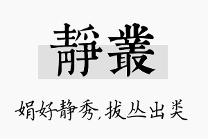 静丛名字的寓意及含义