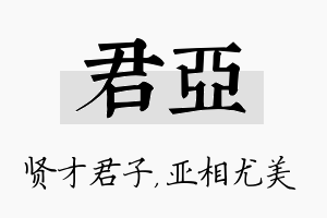 君亚名字的寓意及含义