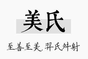 美氏名字的寓意及含义