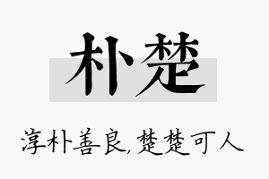 朴楚名字的寓意及含义