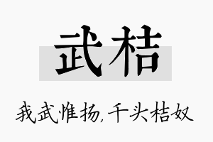 武桔名字的寓意及含义