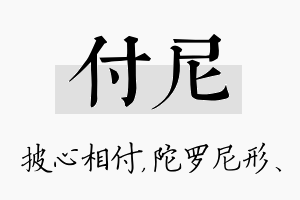 付尼名字的寓意及含义