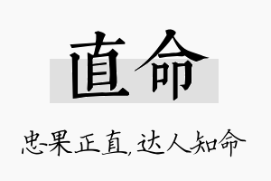 直命名字的寓意及含义