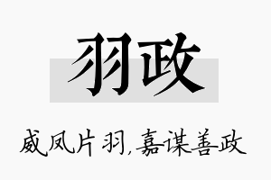 羽政名字的寓意及含义