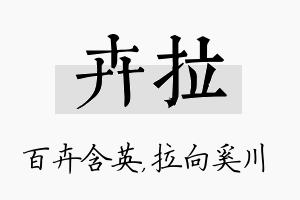 卉拉名字的寓意及含义