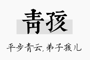 青孩名字的寓意及含义