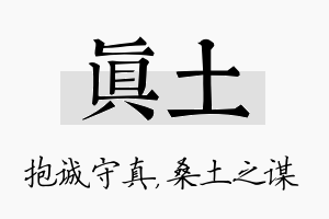 真土名字的寓意及含义