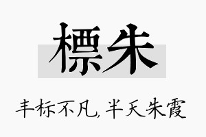 标朱名字的寓意及含义