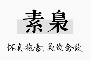 素枭名字的寓意及含义