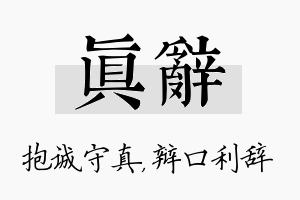 真辞名字的寓意及含义