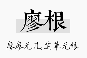 廖根名字的寓意及含义