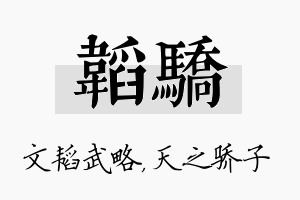 韬骄名字的寓意及含义