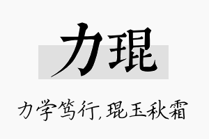 力琨名字的寓意及含义