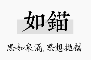 如锚名字的寓意及含义