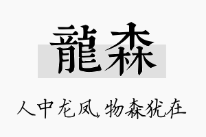 龙森名字的寓意及含义