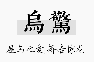 乌惊名字的寓意及含义