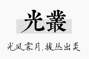 光丛名字的寓意及含义