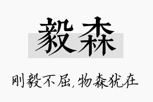 毅森名字的寓意及含义