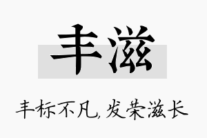 丰滋名字的寓意及含义