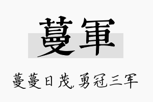 蔓军名字的寓意及含义