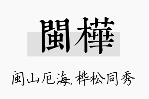 闽桦名字的寓意及含义