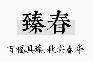 臻春名字的寓意及含义