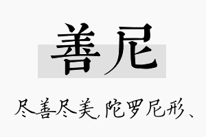 善尼名字的寓意及含义