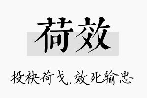 荷效名字的寓意及含义