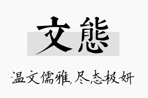 文态名字的寓意及含义