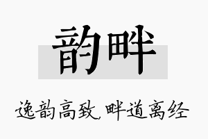 韵畔名字的寓意及含义