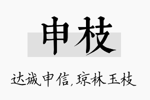 申枝名字的寓意及含义