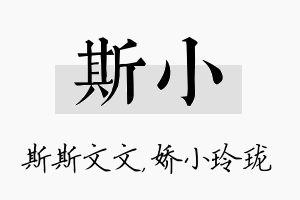 斯小名字的寓意及含义