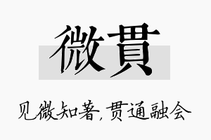 微贯名字的寓意及含义