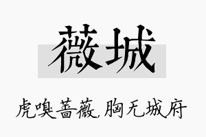 薇城名字的寓意及含义