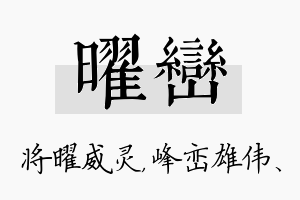 曜峦名字的寓意及含义