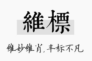 维标名字的寓意及含义