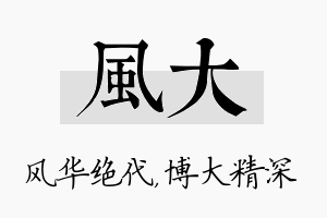 风大名字的寓意及含义