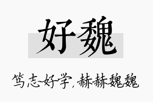 好魏名字的寓意及含义