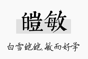 皑敏名字的寓意及含义