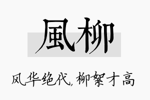 风柳名字的寓意及含义