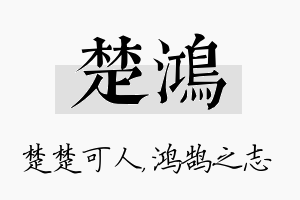 楚鸿名字的寓意及含义