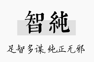 智纯名字的寓意及含义